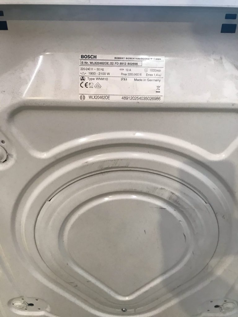 Шильдик стиральной машины Бош